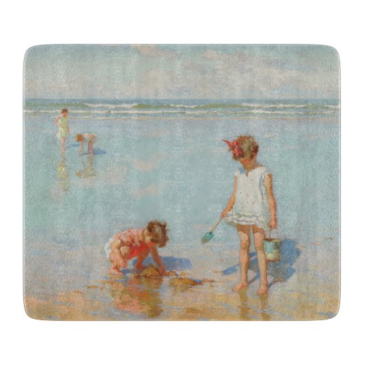 Kinderen op het Zee (Summer Beach Scene) Snijplank (Voorkant)