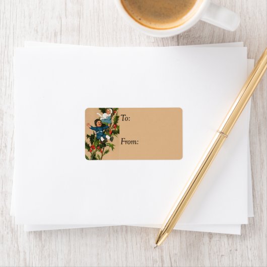 Kinderen op Holly  Gift Label (Insitu)