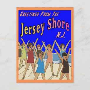 Kinderen op Jersey Shore Beach Briefkaart
