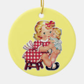  kinderen op keramisch keramisch Ornament (Voorkant)