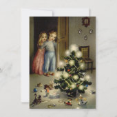  kinderen op kerstavond feestdagenkaart (Voorkant)