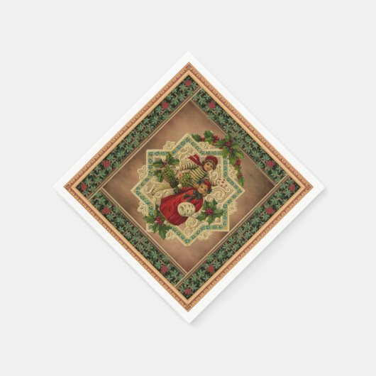  Kinderen op kerstontkoppeling Servet (Hoek)