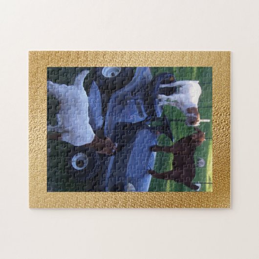 Kinderen op maaier legpuzzel (Horizontaal)