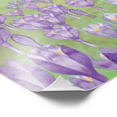 Kinderen op Paarse Crocus Flowers Hill Foto Afdruk (Hoek)