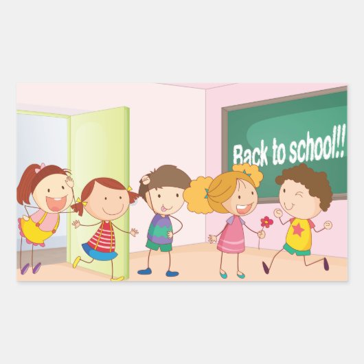 Kinderen op school Stickers (Voorkant)