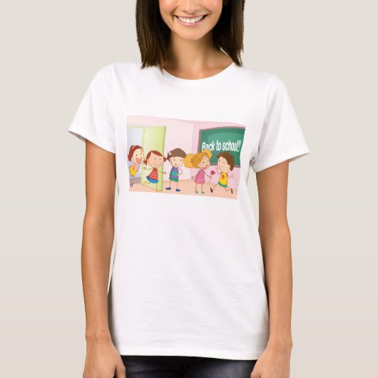 Kinderen op school t-shirt (Voorkant)