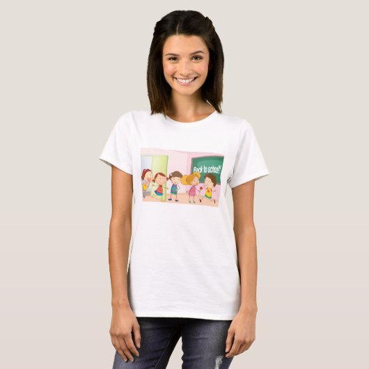 Kinderen op school t-shirt (Voorkant volledig)