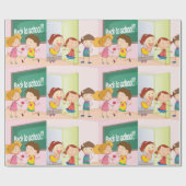 Kinderen op schoolwerkpapier cadeaupapier (Vlak)