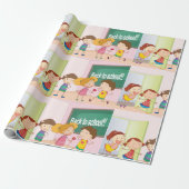 Kinderen op schoolwerkpapier cadeaupapier (Uitgerold)