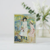 Kinderen op Seashore Guernsey Renoir Briefkaart (Staand voorkant)
