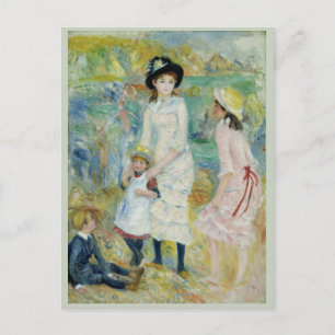 Kinderen op Seashore Guernsey Renoir Briefkaart