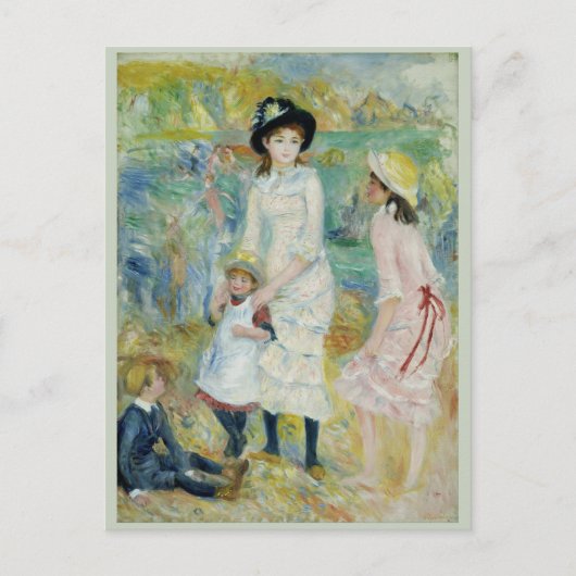 Kinderen op Seashore Guernsey Renoir Briefkaart (Voorkant)