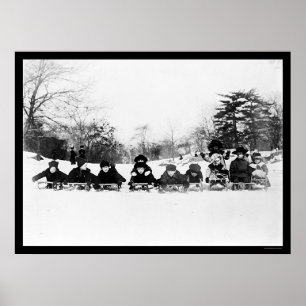 Kinderen op slaapplaatsen in het Central Park 1915 Poster