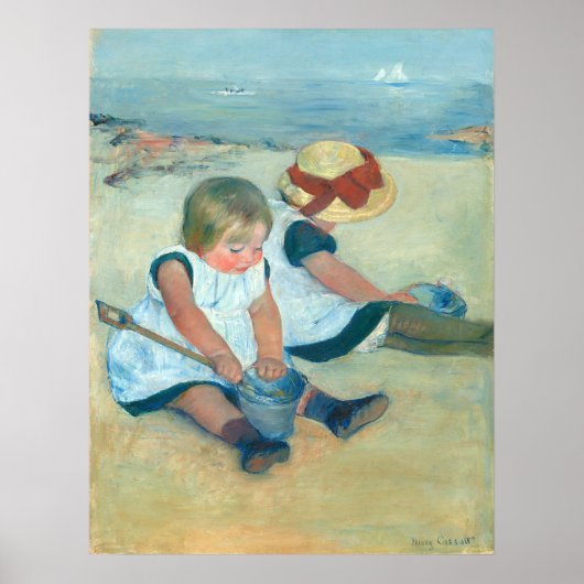 Kinderen op strand - Mary Cassatt Fine Art Poster (Voorkant)