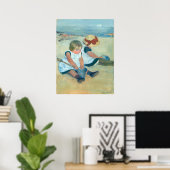 Kinderen op strand - Mary Cassatt Fine Art Poster (Thuiskantoor)