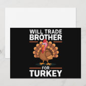 Kinderen op Thanksgiving ruilen broer voor kalkoen Feestdagenkaart (Voorkant / Achterkant)