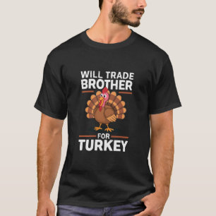 Kinderen op Thanksgiving ruilen broer voor kalkoen T-shirt