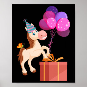 Kinderen op zaterdag bij de Cute Animal Horse Love Poster