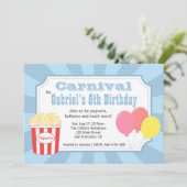 Kinderen op zaterdag - Carnival met popcorn en bal Kaart (Staand voorkant)