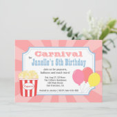 Kinderen op zaterdag - Carnival met popcorn en bal Kaart (Staand voorkant)