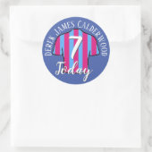 Kinderen op zaterdag Football Shirt Ontwerp aanpas Ronde Sticker (Tas)