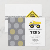 Kinderen op zaterdag Uitnodiging - Stortwagen (Voorkant / Achterkant)