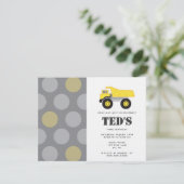 Kinderen op zaterdag Uitnodiging - Stortwagen (Staand voorkant)