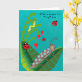 Kinderen op zomerkamp Grappige insecten die aan je Kaart (Gele Bloem)