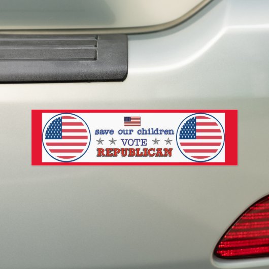 Kinderen opslaan Stemmen Republikein Bumpersticker (Op auto)