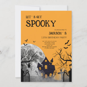 Kinderen Oranje Laten we Spooky 13e Verjaardagsfee Kaart