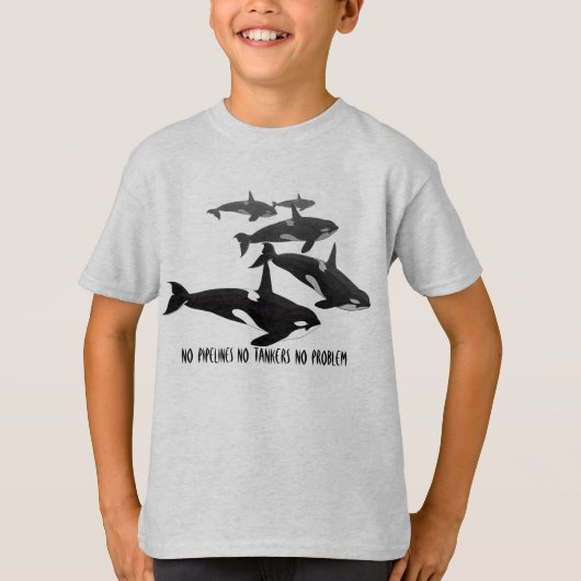 Kinderen Orka Whale T-Shirt Geen pijpleidingen Ork (Voorkant)