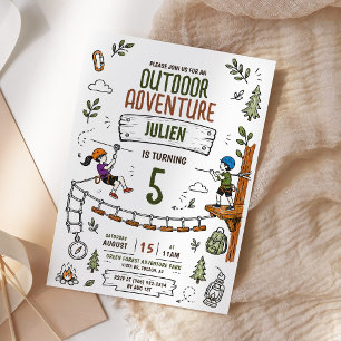Kinderen Outdoor Avonturenpark Verjaardag Kaart