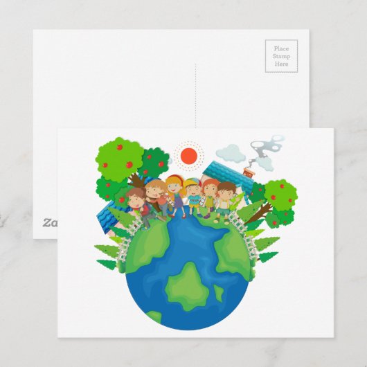 Kinderen over de hele wereld briefkaart (Voorkant / Achterkant)
