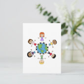 Kinderen over de hele wereld briefkaart (Staand voorkant)