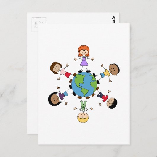Kinderen over de hele wereld briefkaart (Voorkant / Achterkant)