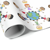 Kinderen over de hele wereld cadeaupapier (Rol Hoek)