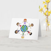 Kinderen over de hele wereld kaart (Gele Bloem)