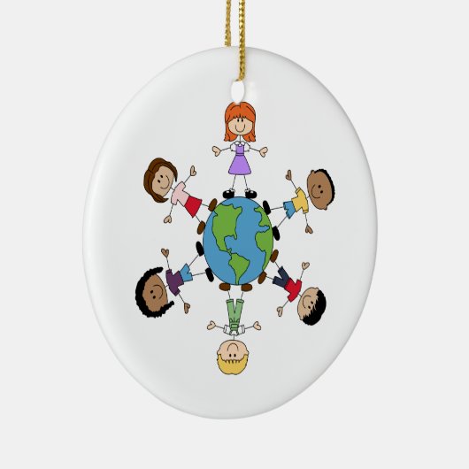 Kinderen over de hele wereld keramisch ornament (Rechts)