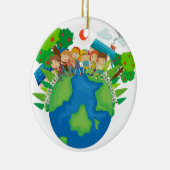 Kinderen over de hele wereld keramisch ornament (Rechts)