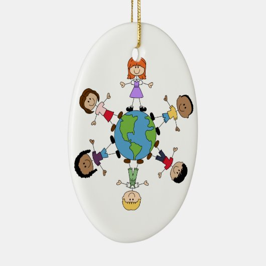 Kinderen over de hele wereld keramisch ornament (Rechts)