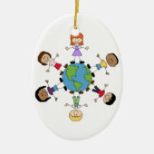 Kinderen over de hele wereld keramisch ornament (Voorkant)