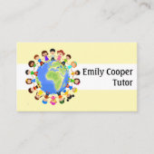 Kinderen over de hele wereld, kleurrijk personalis visitekaartje (Voorkant)