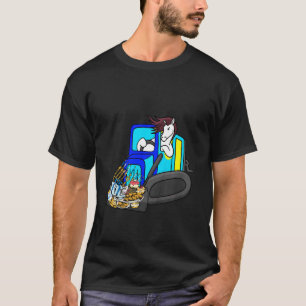 Kinderen Paard Besturen Bulldozer Hanukkah Cool Di T-shirt