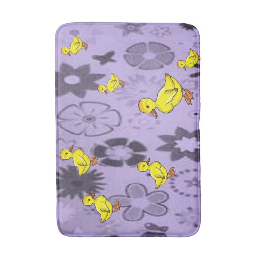 kinderen paars gele eend badmat (Voorkant Verticaal)