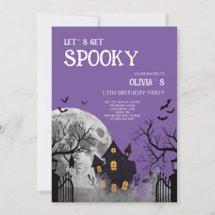 Kinderen Paars Laten we Spooky 13e Verjaardagsfees Kaart
