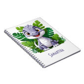 Kinderen Paarse Dinosaur Adventure Notitieboek (Rechterzijde)