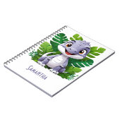 Kinderen Paarse Dinosaur Adventure Notitieboek (Linkerzijde)