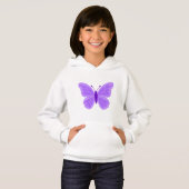 Kinderen Paarse Vlinder Hoodie (Voorkant volledig)