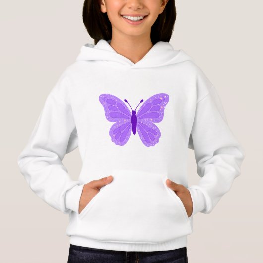 Kinderen Paarse Vlinder Hoodie (Voorkant)
