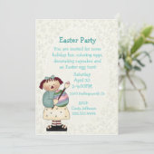 Kinderen Paasfeest uitnodiging (Staand voorkant)